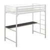 Miles Metal Loft Bed with Desk - White - Twin