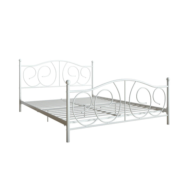 Victoria Metal Bed Frame  - White - Queen