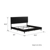 Janford Bed Frame with Adjustable Headboard - Black Faux Leather - King