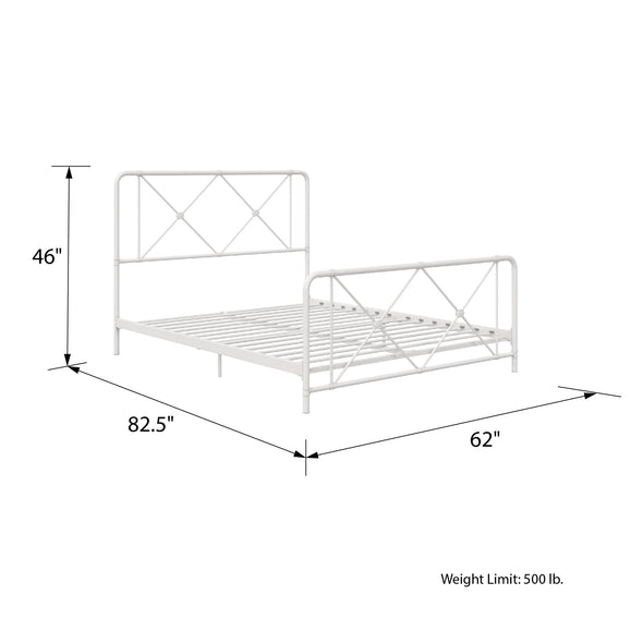 Ally Metal Farmhouse Bed - White - Queen