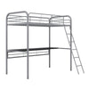 Shawn Metal Loft Bed with Desk - Gray - Twin