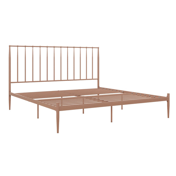 Giulia Modern Metal Platform Bed Frame - Millennial Pink - King