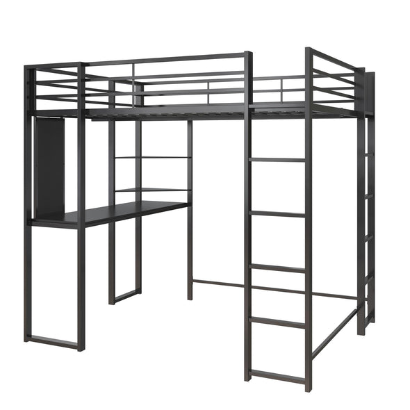 Abode Loft Bed with Desk - Black - Full