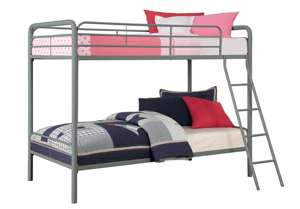 Dusty Metal Bunk Bed - Silver - Twin-Over-Twin
