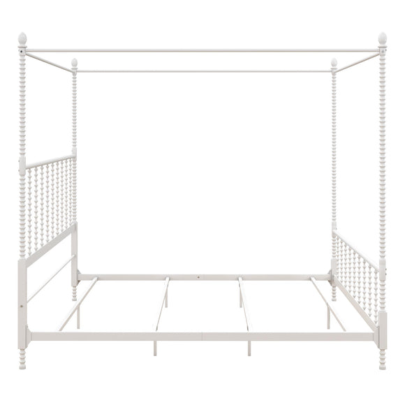 Jenny Lind Metal Canopy Bed Frame - White - King