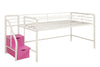 Sol Junior Loft Bed with Steps - White - Twin