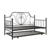 DHP Ivorie Metal Daybed with Trundle, Twin/Twin, Black - Black - Twin