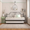 DHP Ivorie Metal Daybed with Trundle, Twin/Twin, Black - Black - Twin
