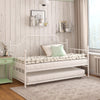 DHP Ivorie Metal Daybed with Trundle, Twin/Twin, Off White - White - Twin