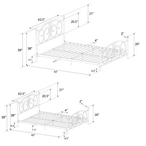 Victoria Metal Bed Frame  - Bronze - Queen