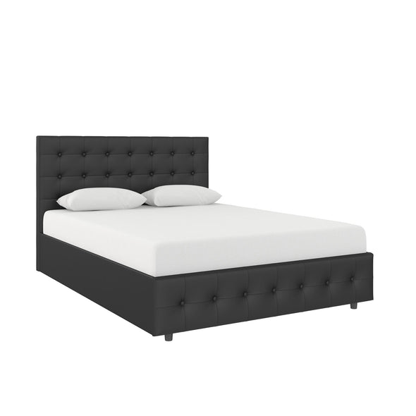 Cambridge Upholstered Bed with Gas Lift Up Storage - Black - Full