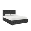 Cambridge Upholstered Bed with Gas Lift Up Storage - Black - Queen