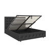 Cambridge Upholstered Bed with Gas Lift Up Storage - Black - Full