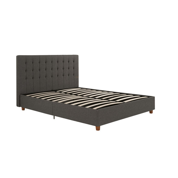 Emily Platform Bed Frame - Grey Linen - Queen