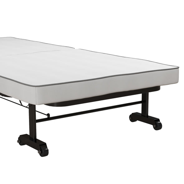 Folding Guest Bed With Memory Foam - Black - N/A