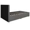 Rose Platform Bed Frame with Storage Drawers - Grey Linen - Twin