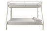 DHP Dusty Twin over Full Metal Bunk Bed, Off White - White - Twin-Over-Full
