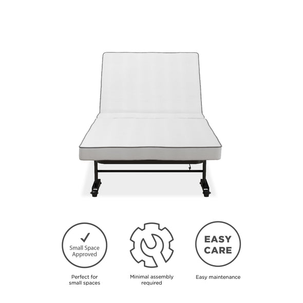 Folding Guest Bed With Memory Foam - Black - N/A