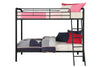 DHP Dusty Twin over Twin Metal Bunk Bed, Black - Black - Twin-Over-Twin
