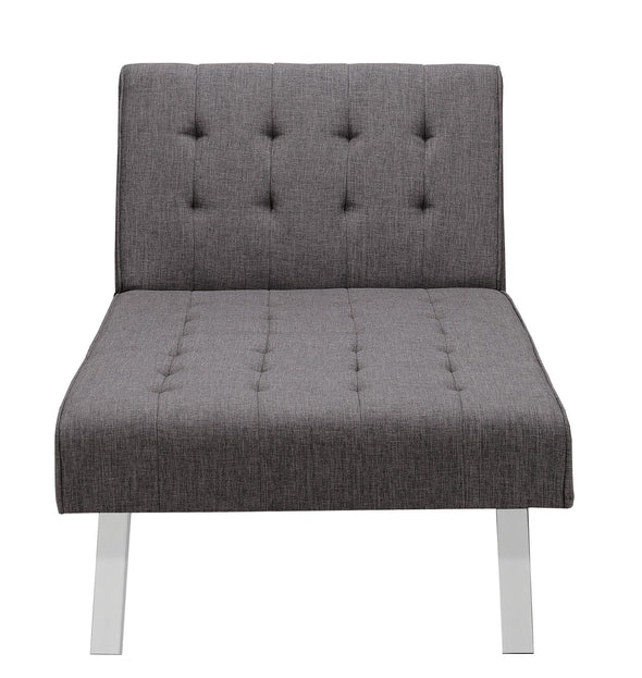 DHP Emily Chaise Lounger Chair, Gray Linen - Grey Linen - N/A
