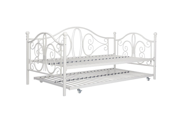 Bombay Twin Metal Daybed and Twin Size Trundle - White - Twin