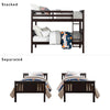 Dylan Bunk Bed with Ladder - Espresso - N/A