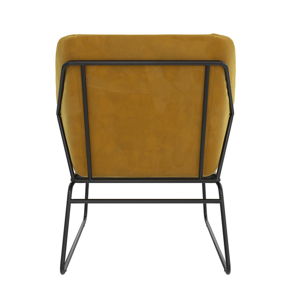 DHP Avery Accent Chair, Mustard Yellow Velvet - Mustard - N/A