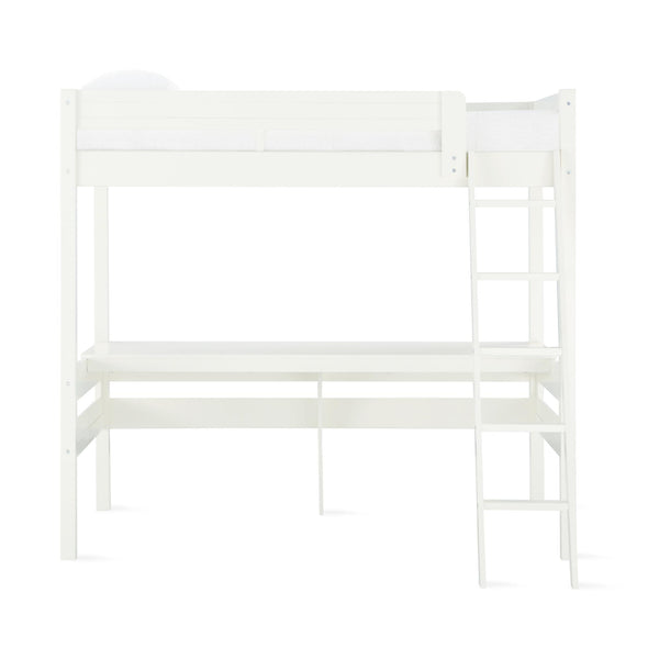 Harlan Loft Bed with Desk and Ladder - White - N/A
