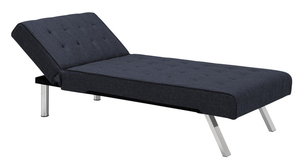 DHP Emily Chaise Lounger Chair, Navy - Navy Linen - N/A