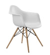 DHP Mid Century Modern Molded Arm Chair with Wood Leg, White - White - N/A