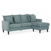 Forbin Reversible Sectional Sofa Couch with Pillows - Teal - N/A