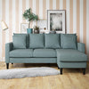 Forbin Reversible Sectional Sofa Couch with Pillows - Teal - N/A