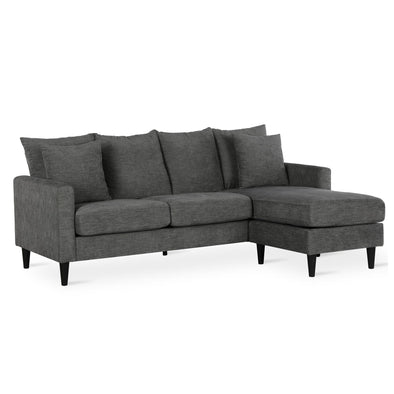 Forbin Reversible Sectional Sofa Couch with Pillows - Gray - N/A