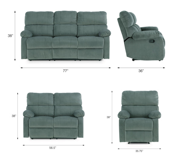 Sterling Reclining Living Room Collection - Slate Green - N/A