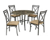 5-Piece Faux Marble Top Dining Room Set - Black Coffee - N/A
