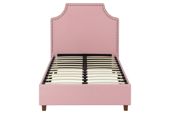 Melita Upholstered Bed - Pink - Twin