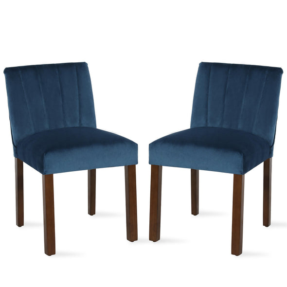 Zoya Channel Back Parsons Dining Chair Set - Blue - N/A