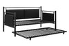 Astoria Metal and Upholstered Daybed with Trundle - Black