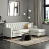 DHP Celine Reversible Sectional Futon with Storage, Light Gray - Light Gray - N/A