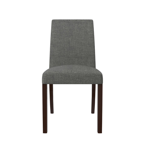 Linen Upholstered Parsons Chairs - Gray - N/A