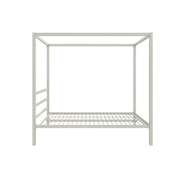 DHP Modern Metal Canopy Bed, Off White Metal, Full - White - Full