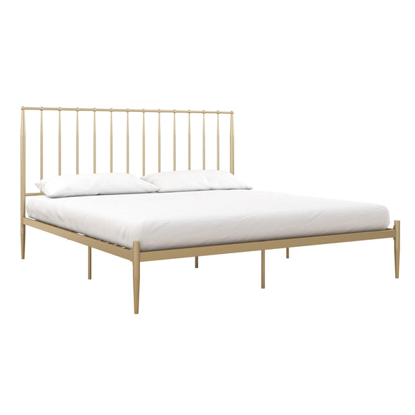 DHP Giulia Modern Metal Platform Bed, King, Gold - Gold - King