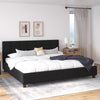 DHP Rose Upholstered Bed, Black Linen, King - Black - King