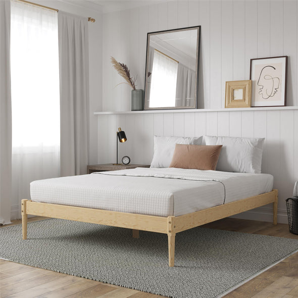 Lorriana Wood Platform Bed - Natural - Queen
