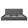 DHP Rose Upholstered Bed with Storage, Gray Linen, King - Grey Linen - King