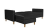 Hartford Storage Sectional Futon and Ottoman - Black Faux Leather - N/A