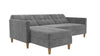 DHP Hartford Storage Reversible Sectional Futon with Chaise, Gray Chenille - Gray