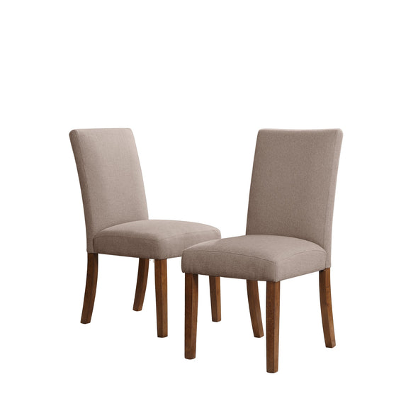 Linen Upholstered Parsons Chairs - Taupe - N/A
