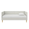 DHP Alicent Twin Upholstered Daybed with Gold Metal Legs, Gray Linen - Gray - Twin