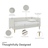 DHP Alicent Upholseterd Daybed with Gold Metal Legs - Gray - Twin